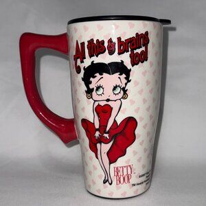 2007 Betty Boop Ceramic Travel Mug 16 oz. All This and Brains Too #4056
